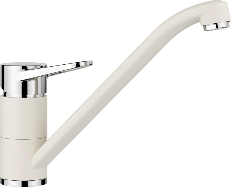 BLANCO WEGA II | Kitchen Mixer tap in Soft White/Chrome | High-Pressure | Non-Return Valve | Ceramic Cartridge | Assured Water Quality & Water-Saving | [4.8x25.2x18.5 cm]