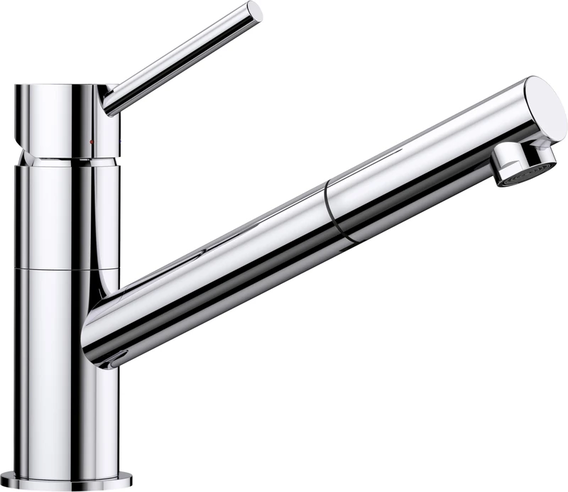 BLANCO Kano-S | Kitchen Mixer tap in Chrome | Low-Pressure | with Pull-Out Hose | Non-Return Valve | Ceramic Cartridge | Assured Water Quality & Water-Saving | [5.5x24.6x19.1 cm]