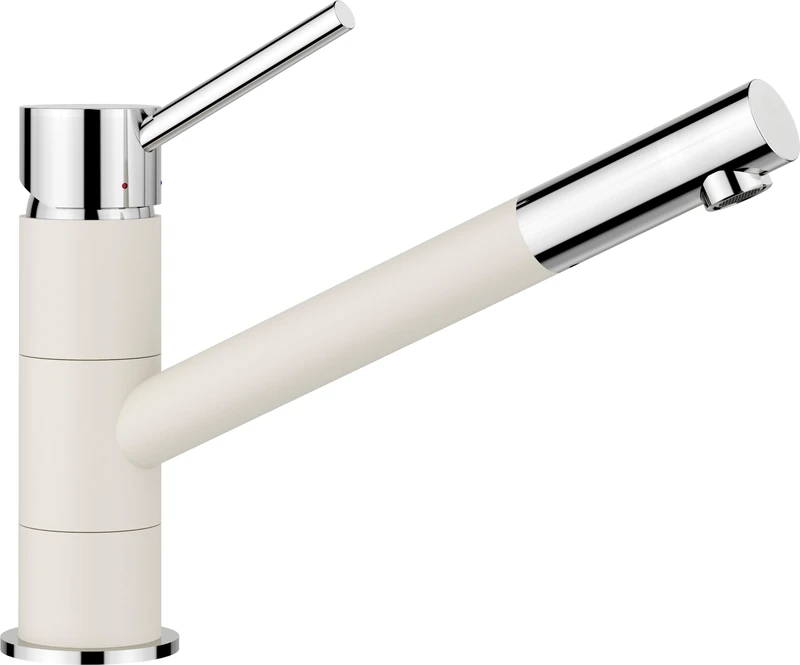 BLANCO Kano | Kitchen Mixer tap in Soft White/Chrome | High-Pressure | Non-Return Valve | Ceramic Cartridge | Assured Water Quality & Water-Saving | [5.5x26.3x19.1 cm]