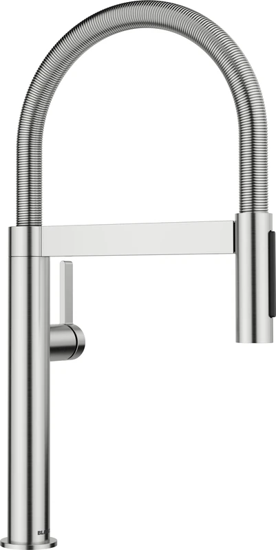 BLANCO CULINA-S II Mini | Kitchen Mixer tap in PVD Steel | High-Pressure | with Pull-Out Hose | Switch from Clear Stream to Spray Jet | Non-Return Valve | Water-Saving | [8.1x24x44.8 cm]