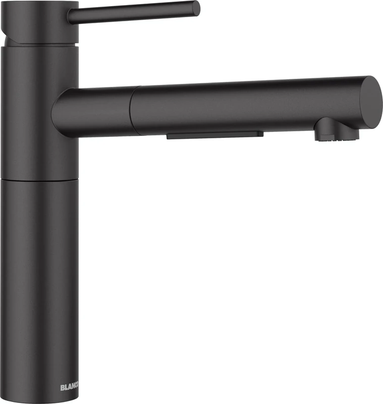BLANCO ALTA-S II | Kitchen Mixer tap in silgranit Black | High-Pressure | with Pull-Out Hose | Non-Return Valve | Ceramic Cartridge | Assured Water Quality & Water-Saving | [4.5x23.2x22.6 cm]