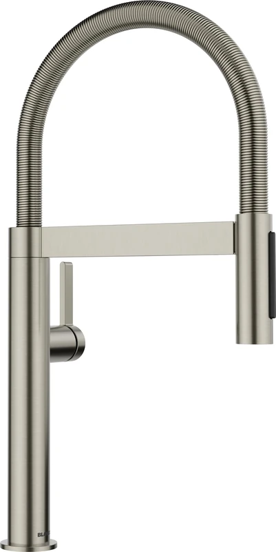 BLANCO CULINA-S II Mini | Kitchen Mixer tap in Satin Platinum | High-Pressure | with Pull-Out Hose | Switch from Clear Stream to Spray Jet | Assured Water Quality & Water-Saving | [8.1x24x44.8 cm]