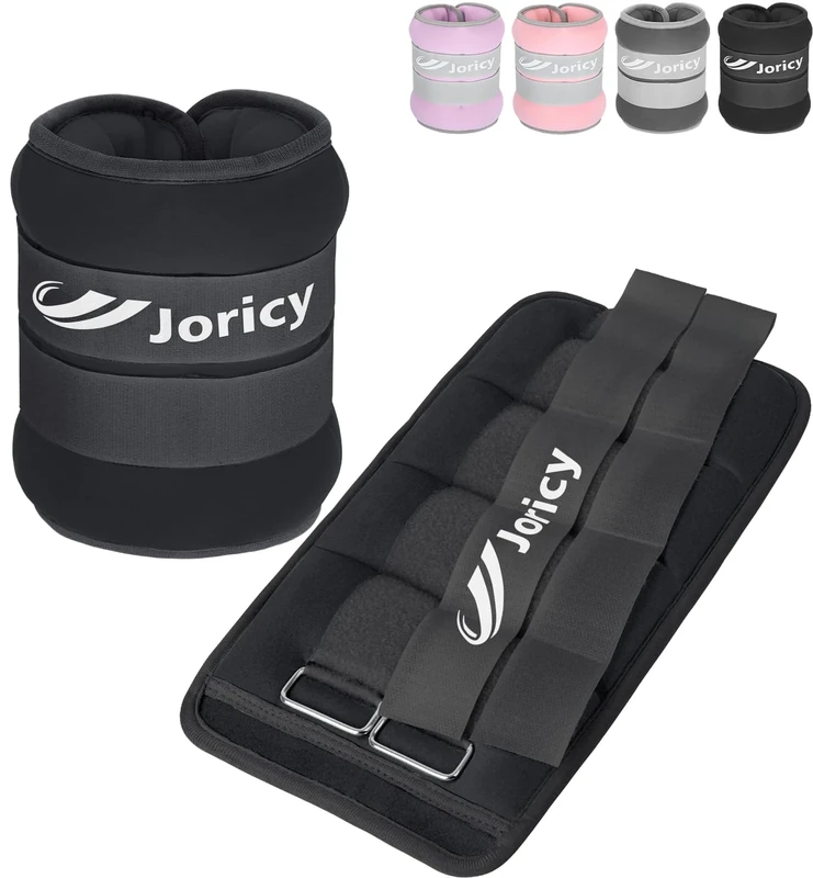 Ankle Weights Set, Wrist Weights Set 10kg Weights a Pair Arm Leg Weights for Women Men Kids with Adjustable Straps, Exercise Weights for Walking, Running, Yoga, Training, Gym Workout, Black