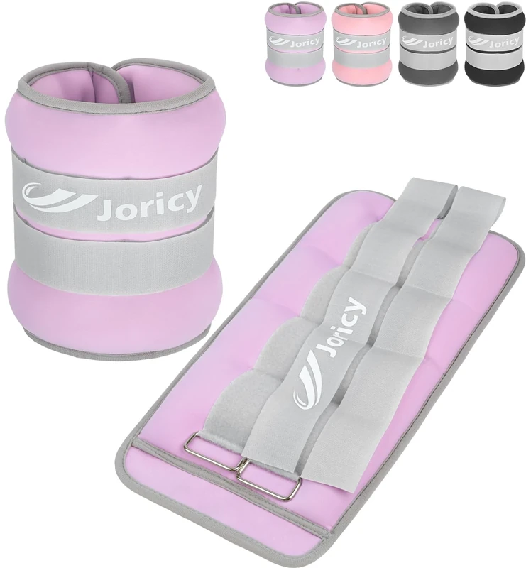 Ankle Weights Set, Wrist Weights Set 10kg Weights a Pair Arm Leg Weights for Women Men Kids with Adjustable Straps, Exercise Weights for Walking, Running, Yoga, Training, Gym Workout, Light Purple
