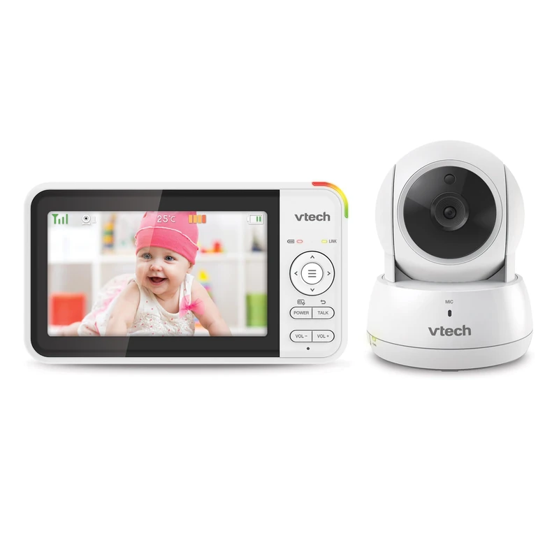 Vtech Video Baby Monitor - 31-Hr Audio Only Battery Life, 5 Inch LCD Screen, Remote Pan-Tilt Zoom, Plug & Play, 300 m Long Range, Night Vision, Soothing Sounds, 2-Way Talk, Secured Transmission - - Image 1