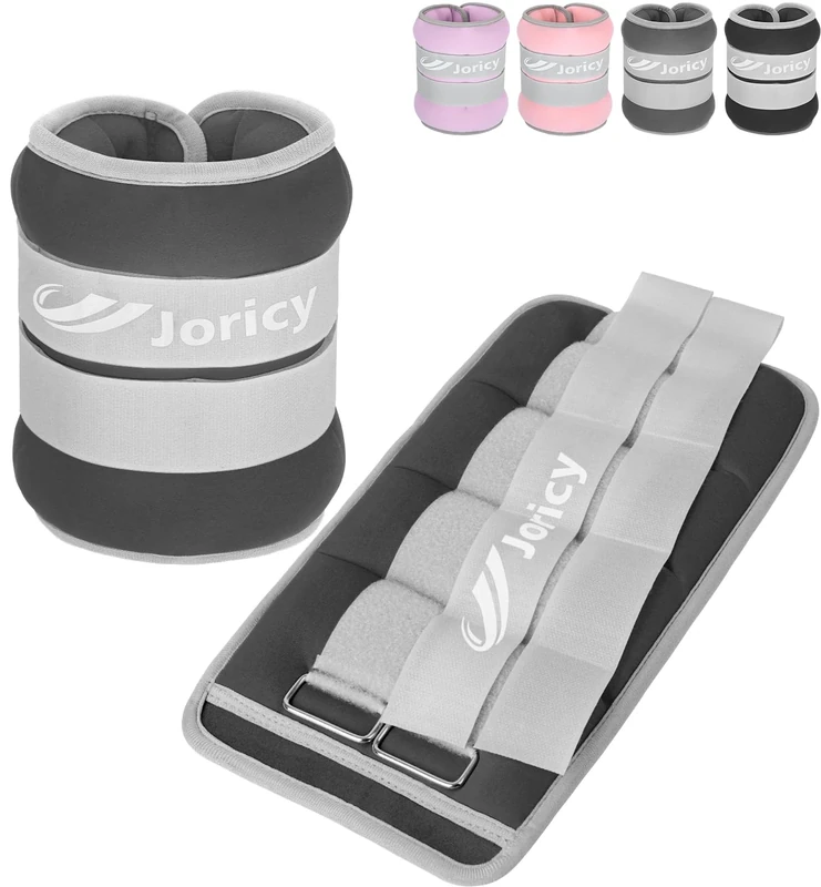 Ankle Weights Set, Wrist Weights Set 10kg Weights a Pair Arm Leg Weights for Women Men Kids with Adjustable Straps, Exercise Weights for Walking, Running, Yoga, Training, Gym Workout, Grey