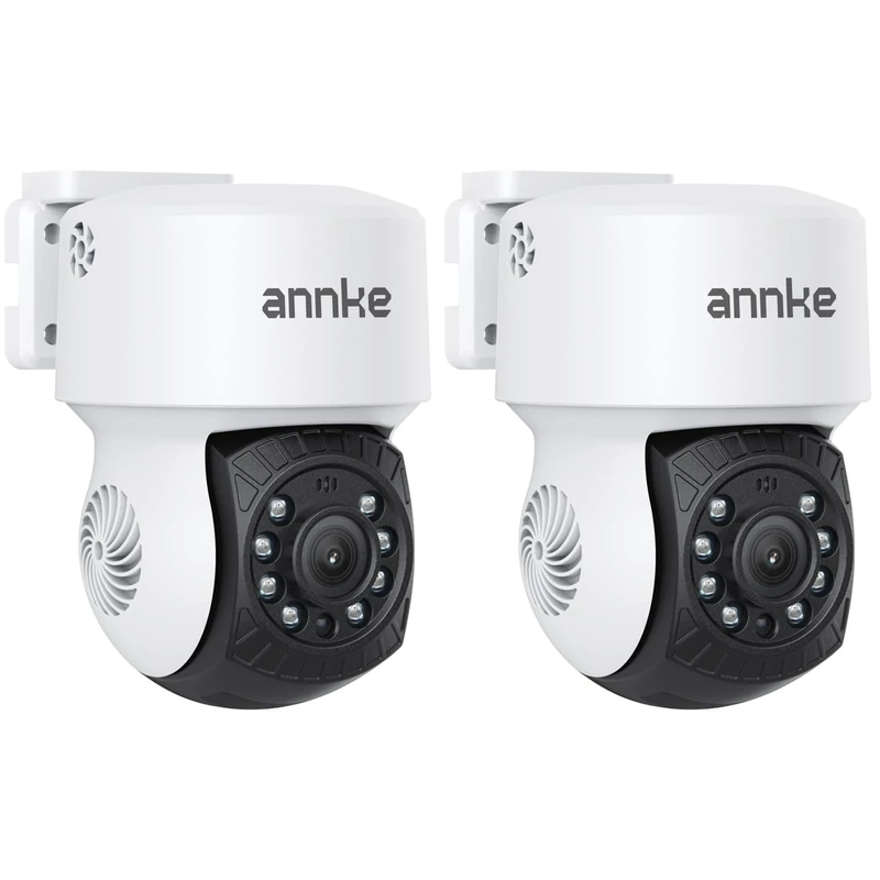 ANNKE 2Pack 2MP 1080P AHD CCTV Home Surveillance Dome Wired PT Camera with 350° pan and 90° tilt, 100ft IR Night Vision, IP65 Weatherproof Security Add–On Cam for Outdoor, Wide Compatibility - APT200