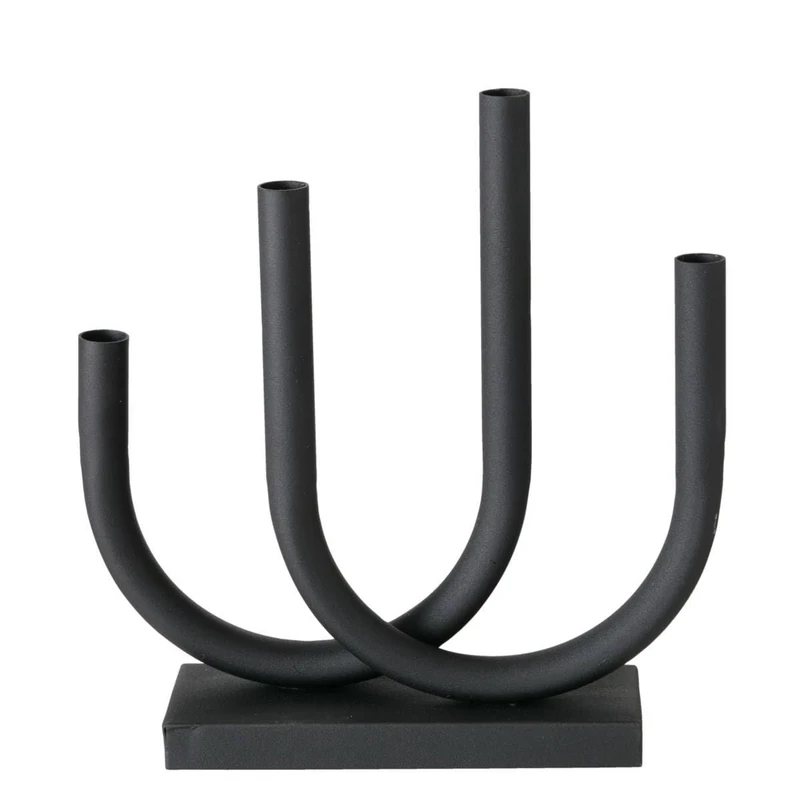 Boltze Tonis 2038681 Candle Holder in Black, Powder-Coated Iron, Candle Holder 33 x 9 x 34 cm Special Shape