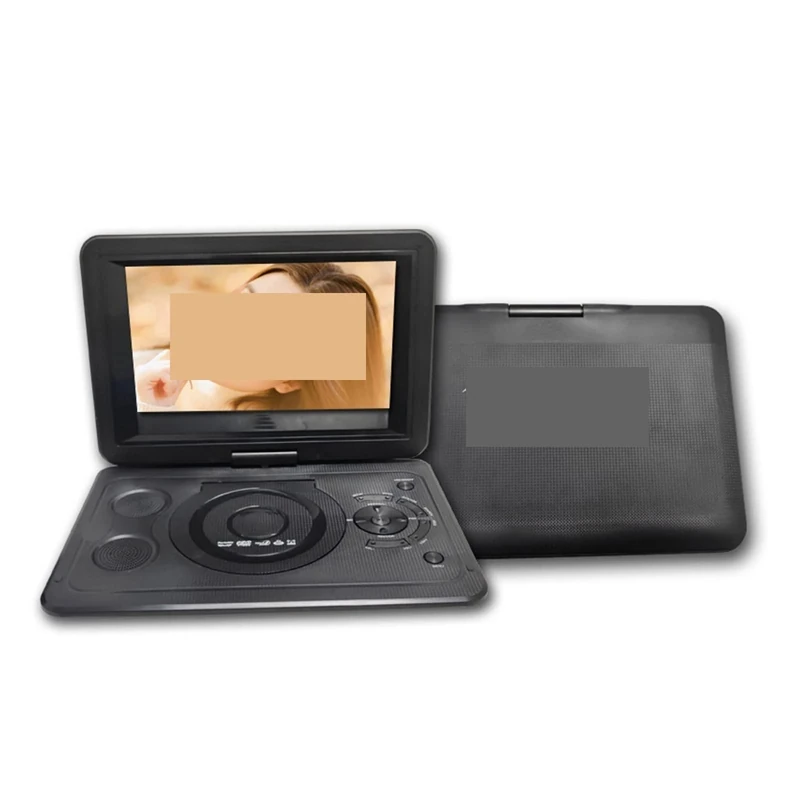 AULYTE HD Portable Rotating Screen Smart TV VCD DVD Player SD Card USB Video Player With Rechargeable Battery (Color : Nero, Size : 1)