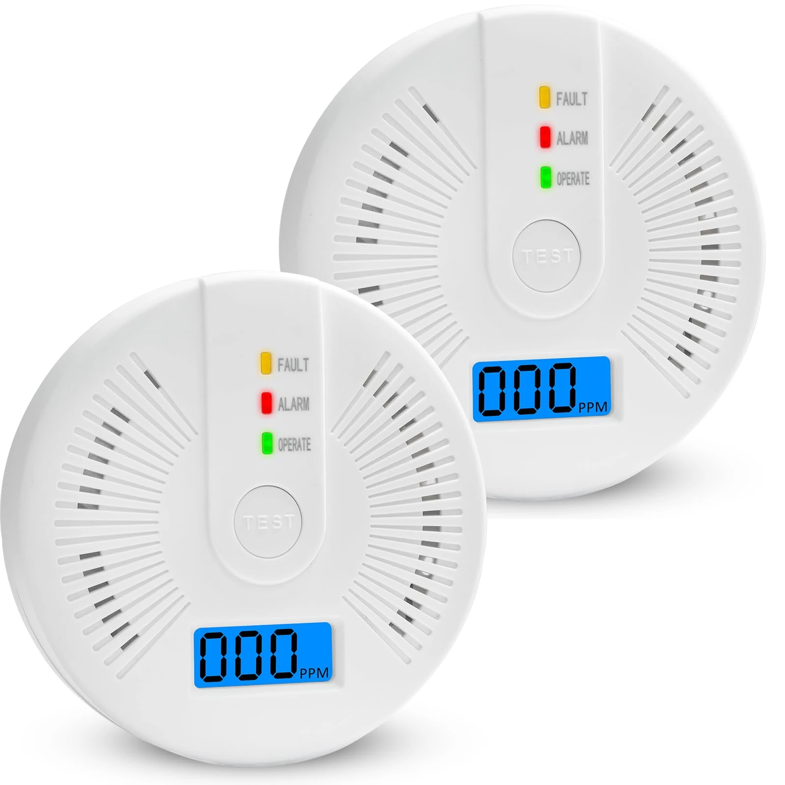 Carbon Monoxide Detector,Carbon Monoxide Alarm With LED display, CO Alarms Monitor for Home Safety,Comply with EN50291 Standard (AA Battery NOT Included) (white)