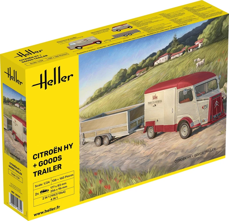 Heller 1:24 - Citroen HY & Goods Trailer