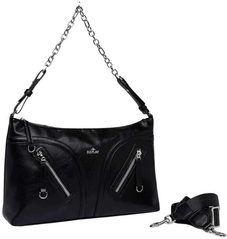 Replay Women's Handbag Small, 0098 Black, UNIC