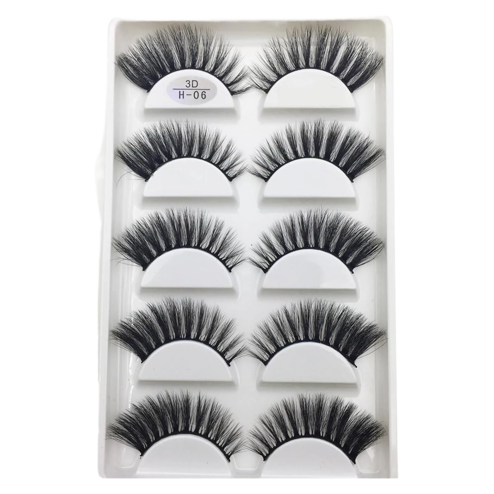 UAMOU 10/50 Boxes 5 Pairs 3D Mink False Eyelashes Hair Natural Cross Long Messy Makeup Fake Eye Lashes Extension Make Up Faux Cils Cheerfully (Color : 5Pairs H 06, Size : 50 Boxes 250Pairs)