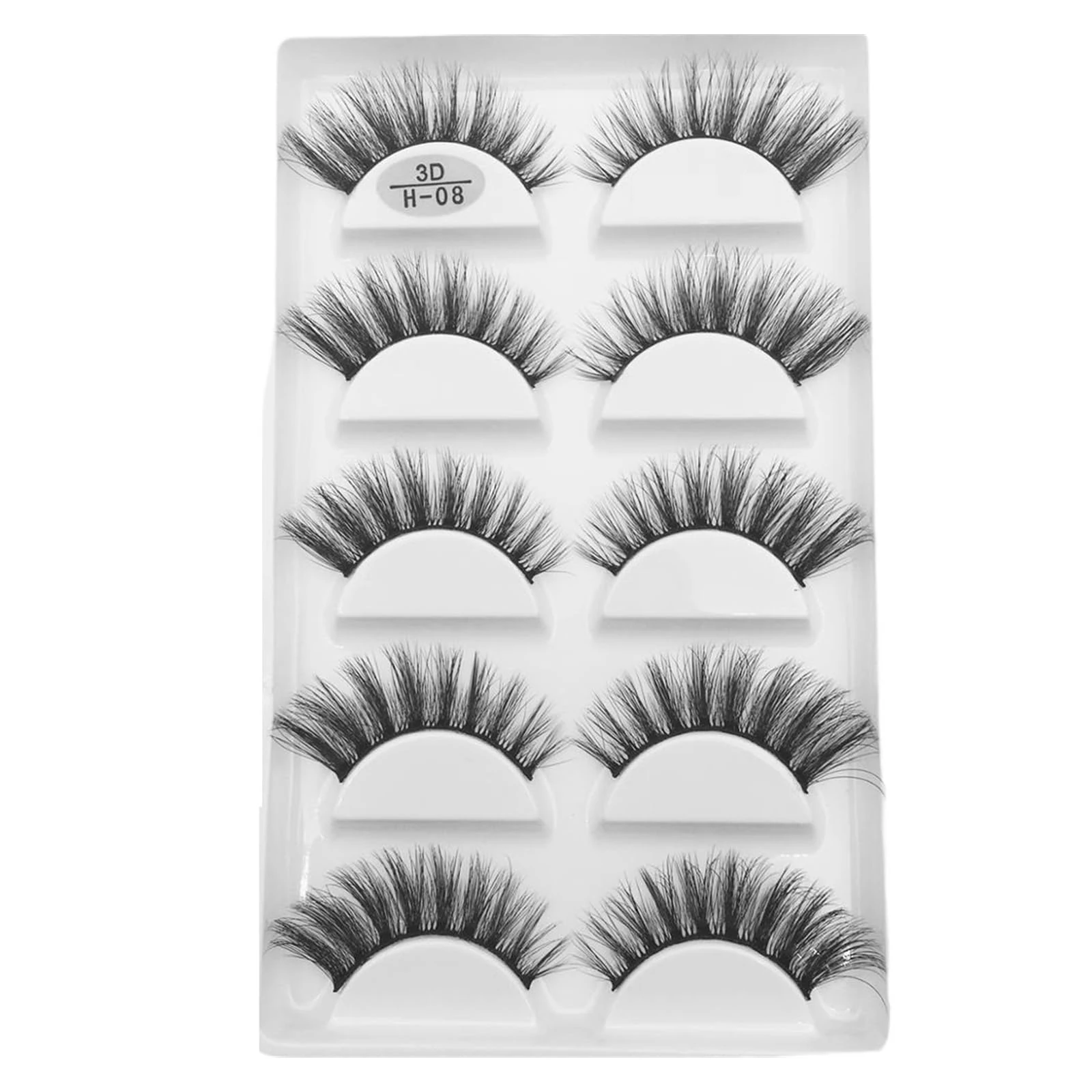 UAMOU 10/50 Boxes 5 Pairs 3D Mink False Eyelashes Hair Natural Cross Long Messy Makeup Fake Eye Lashes Extension Make Up Faux Cils Cheerfully (Color : 5Pairs H 08, Size : 100 Boxes 500Pairs)