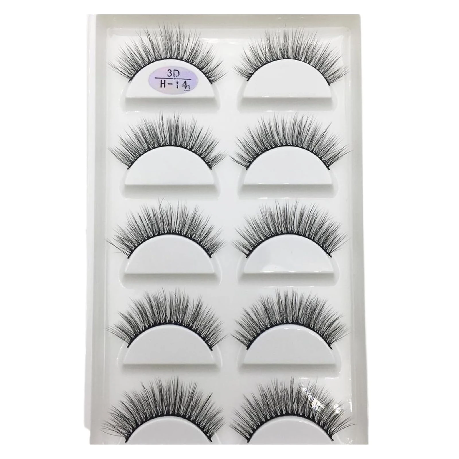UAMOU 10/50 Boxes 5 Pairs 3D Mink False Eyelashes Hair Natural Cross Long Messy Makeup Fake Eye Lashes Extension Make Up Faux Cils Cheerfully (Color : 5Pairs H 14, Size : 50 Boxes 250Pairs)
