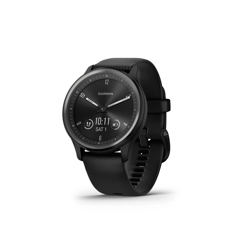 Garmin [Renewed] vívomove Sport, 40mm Hybrid Smartwatch with Health and Fitness functions, Hidden Touchscreen Display and up to 5 days battery life, Black (Renewed)