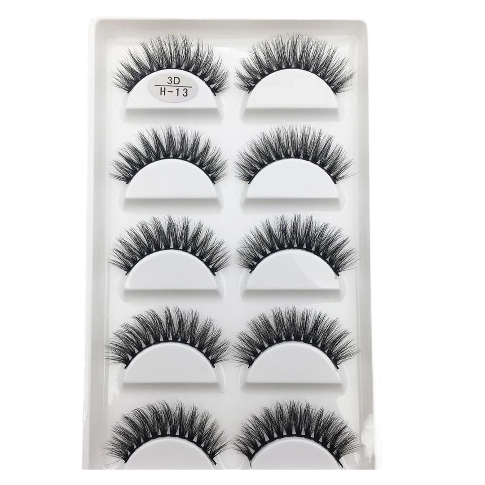 UAMOU 10/50 Boxes 5 Pairs 3D Mink False Eyelashes Hair Natural Cross Long Messy Makeup Fake Eye Lashes Extension Make Up Faux Cils Cheerfully (Color : 5Pairs H 13, Size : 100 Boxes 500Pairs)