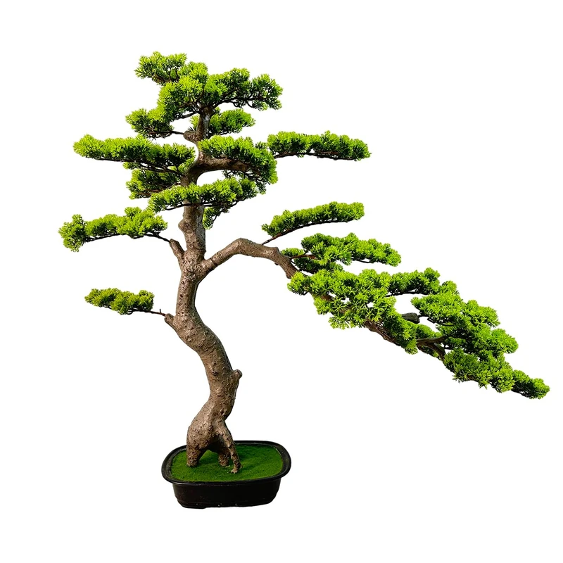 VIGGDA 3ft Tall/Width 4ft Artificial Bonsai Tree Fake Plants Plastic, Zen Garden Japanese Decor Bonsai for Home Office Desk Bedroom Farmhouse Room Decor