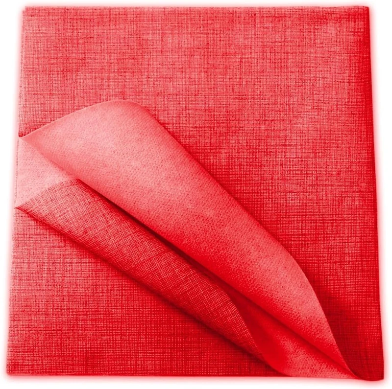 Avilia Set of 100 Pieces Tablecloth | Disposable Tablecloth | Tablecloth Cover | Tablecloth for Parties | Restaurant Tablecloths | Table Cloth | TNT Tablecloth 140 x 140 cm, Red - Image 1