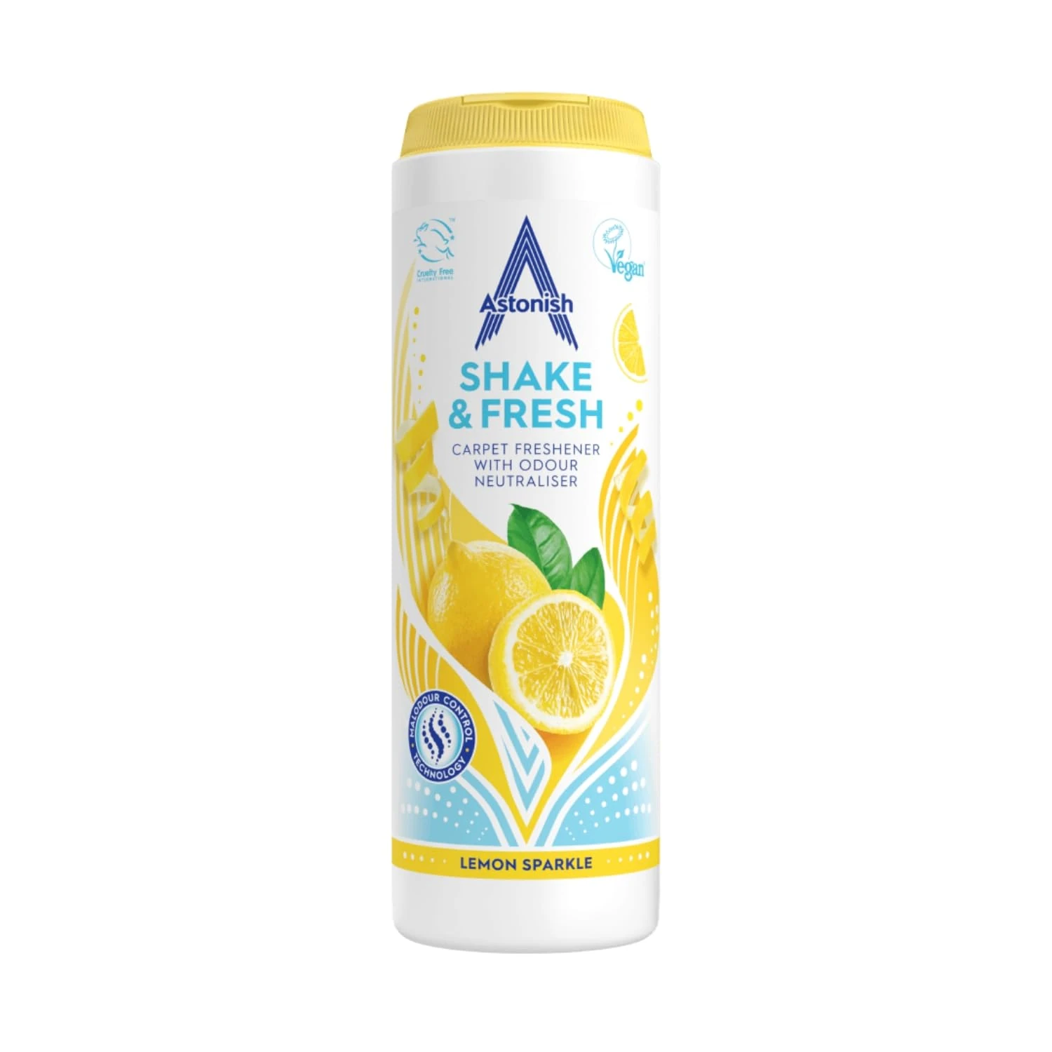 Astonish Shake & Fresh Carpet Freshener, Eliminates Odours, Lemon Sparkle, 350g