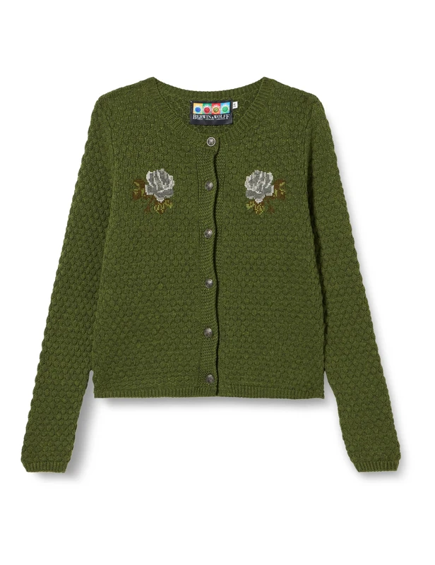BERWIN & WOLFF TRACHT FOLKLORE LANDHAUS Women's 13610 Cardigan Sweater, Olive Green, 18