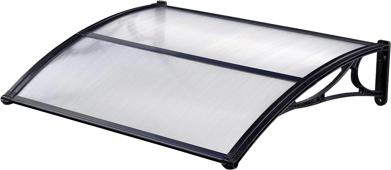 Outdoor Canopy | Canopy Sun Shade | Rain Canopy | Shelter Canopy | ABS Canopy with Polycarbonate Cover 80 x 120 cm, Black