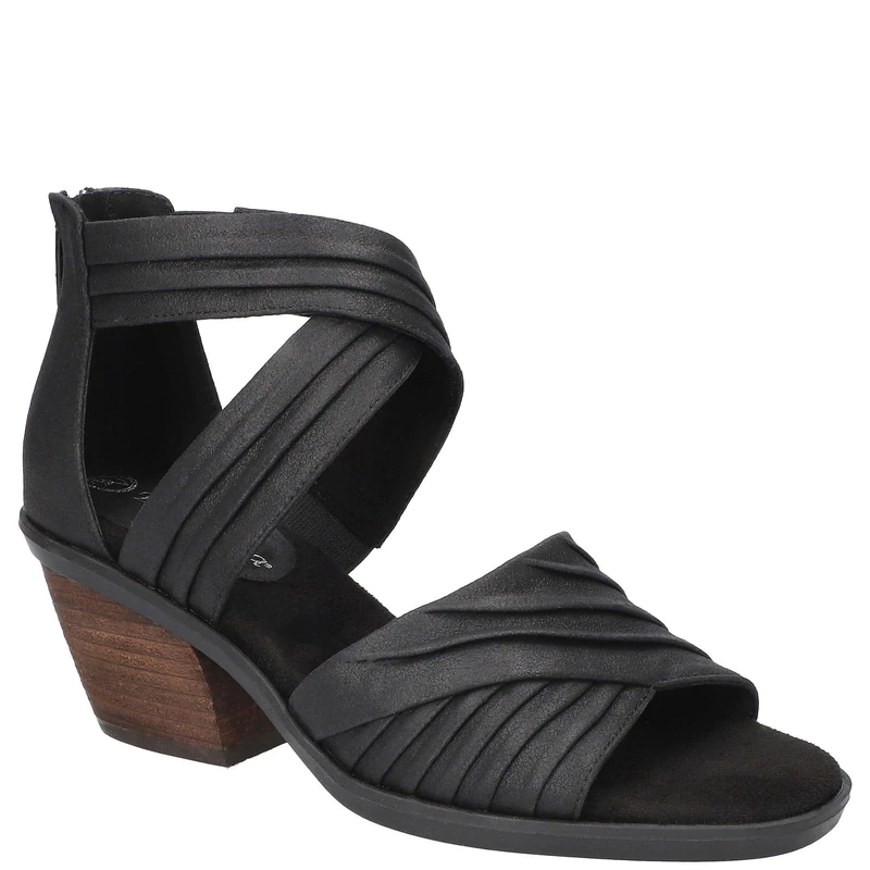 Bella Vita Women's Quinnell Heeled Sandal, Black, 7 UK