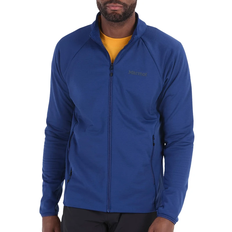 Marmot Men's Leconte Fleece Jacket, Warm Jacket, Full Zip Jacket, Breathable, Wind Resistant Body Warmer, packable, ideal for hiking & ski layering, Twilight Blue, L