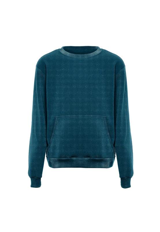 AODA Men's Sweatshirt, Dark Turquoise, L