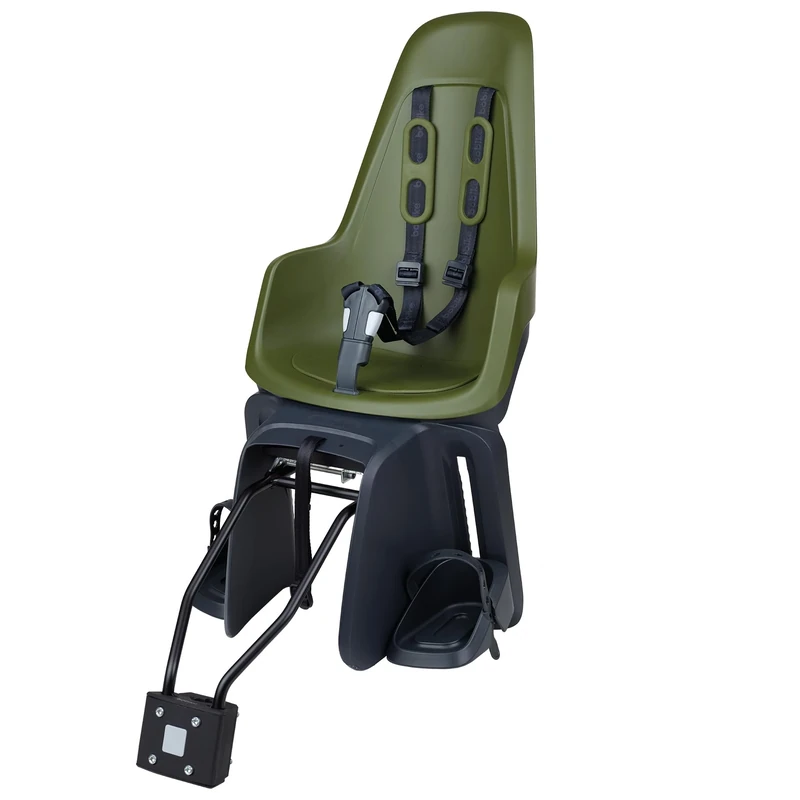 BOBIKE 8012200020 - Rear Bicycle Child Seat ONE MAXI 1P&E-BD For Luggage Carrier and For Frame – Versatile with Dual Mounting Options, For Kids 9 Months to 6 Years, Up to 22kg, Olive Green