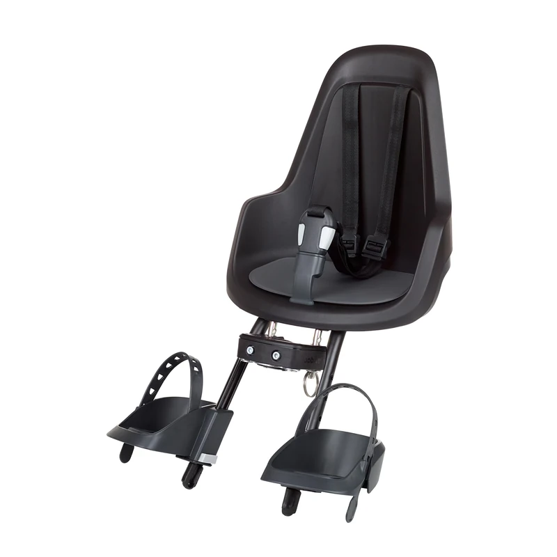 BOBIKE 8012500008 Go Mini Front Bike Seat for Babies and Toddlers for Steering Tube – Safe, Adjustable, Comfortable and Stylish for Babies 9 Months to 3 Years, Up to 15kg, Urban Black