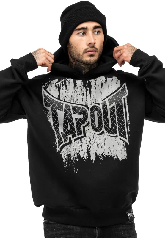Tapout Men's Hooded Sweatshirt Oversize CF Hood, Black/Grey, M - Image 1