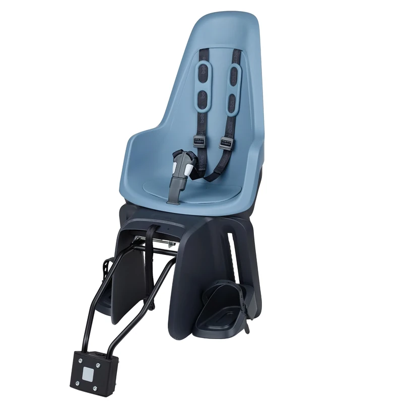 BOBIKE 8012200023 - Rear Bicycle Child Seat ONE MAXI 1P&E-BD For Luggage Carrier and For Frame – Versatile with Dual Mounting Options, For Kids 9 Months to 6 Years, Up to 22kg, Citadel Blue