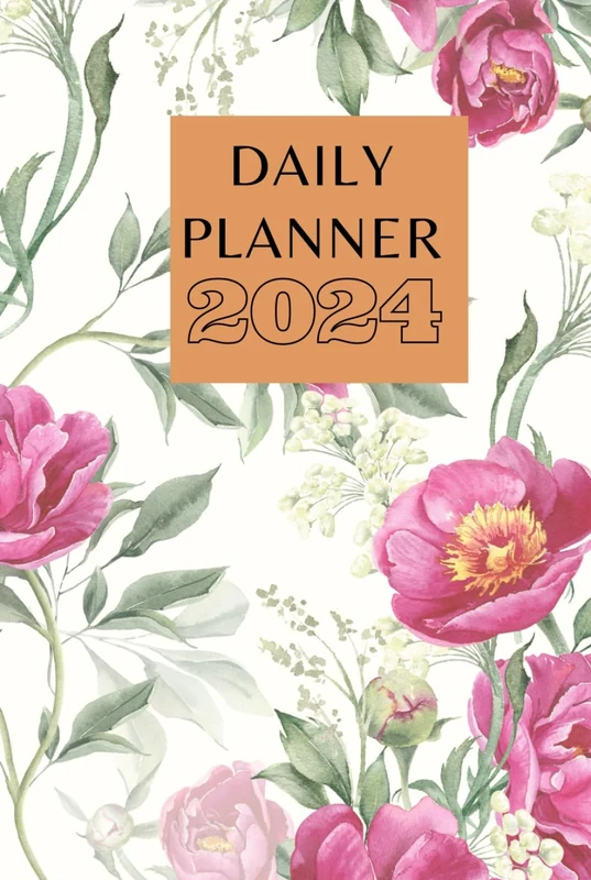 2024 Daily Planner - 2024 calander, 366 pages for 366 days and password tracker page with floral designs
