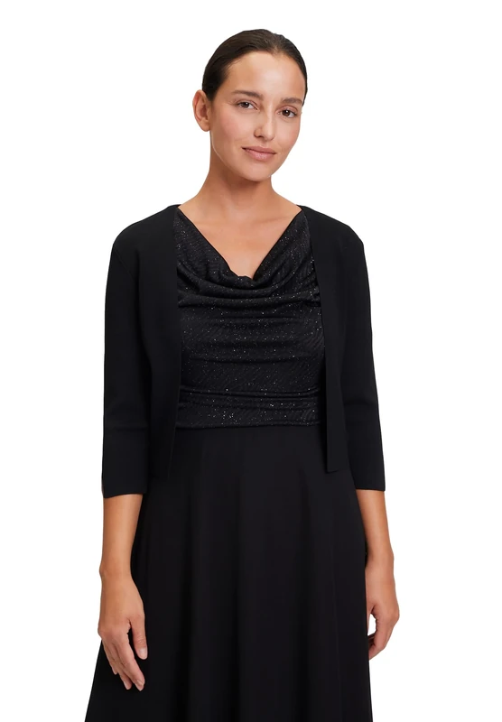 Vera Mont Women's Long Sleeve Knitted Bolero, Black, XS