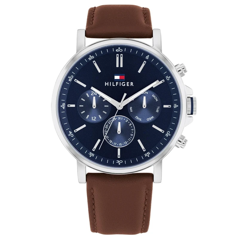 Tommy Hilfiger Analogue Multifunction Quartz Watch for Men with Brown Leather Strap - 1710585