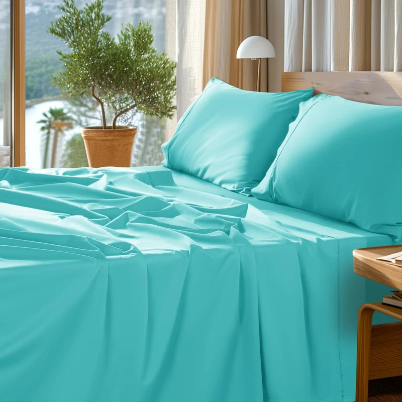 SONORO KATE 1000 Series 100% Egyptian Cotton King Sheet Set,4 Pieces