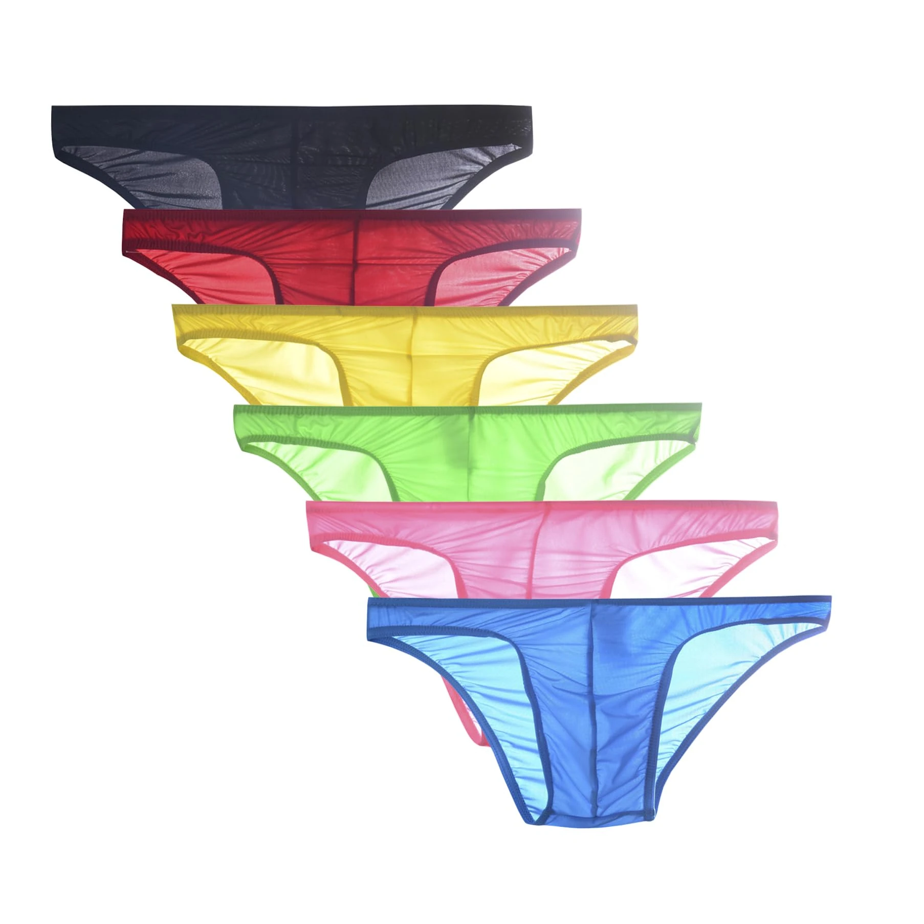 Drelaar Men's Thin Silky Underwear Briefs Comfy Underpants Large 6-Pack