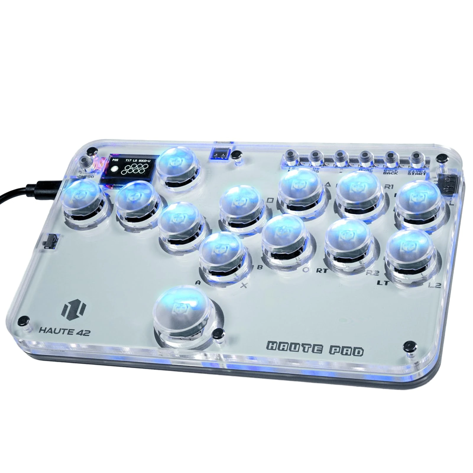 Sehawei Arcade Stick 13Keys All-Button Gamerfinger with Custom RGB & Turbo Functions,Arcade Controller Street Fight for PC/Ps3/Ps4/Switch/Steam Game Keyboard-Supports Hot Swap & SOCD