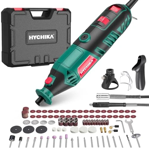 HYCHIKA 170W Rotary Tool, Variable Speed Rotary Tool Kit with Flex Shaft, 173pcs Accessories Kit & 8000-35000RPM Multi-Tool, Perfect for Cutting, Detail Sanding, Engraving, and Wood Carving