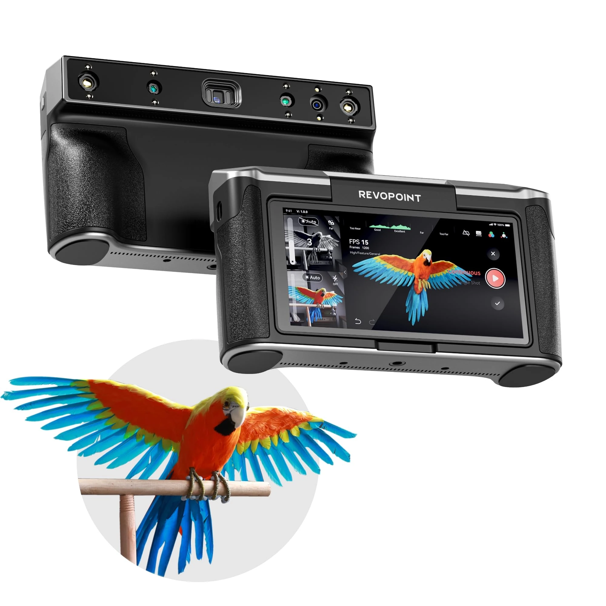 Revopoint MIRACO Pro 3D Scanner for 3D Printing Handheld,3D Printer Scanner Wireless 5000mAh Fast Charging Battery,Up to 0.02 mm Precision,Full Color RGB Camera for Small to Large Objects,32GB RAM