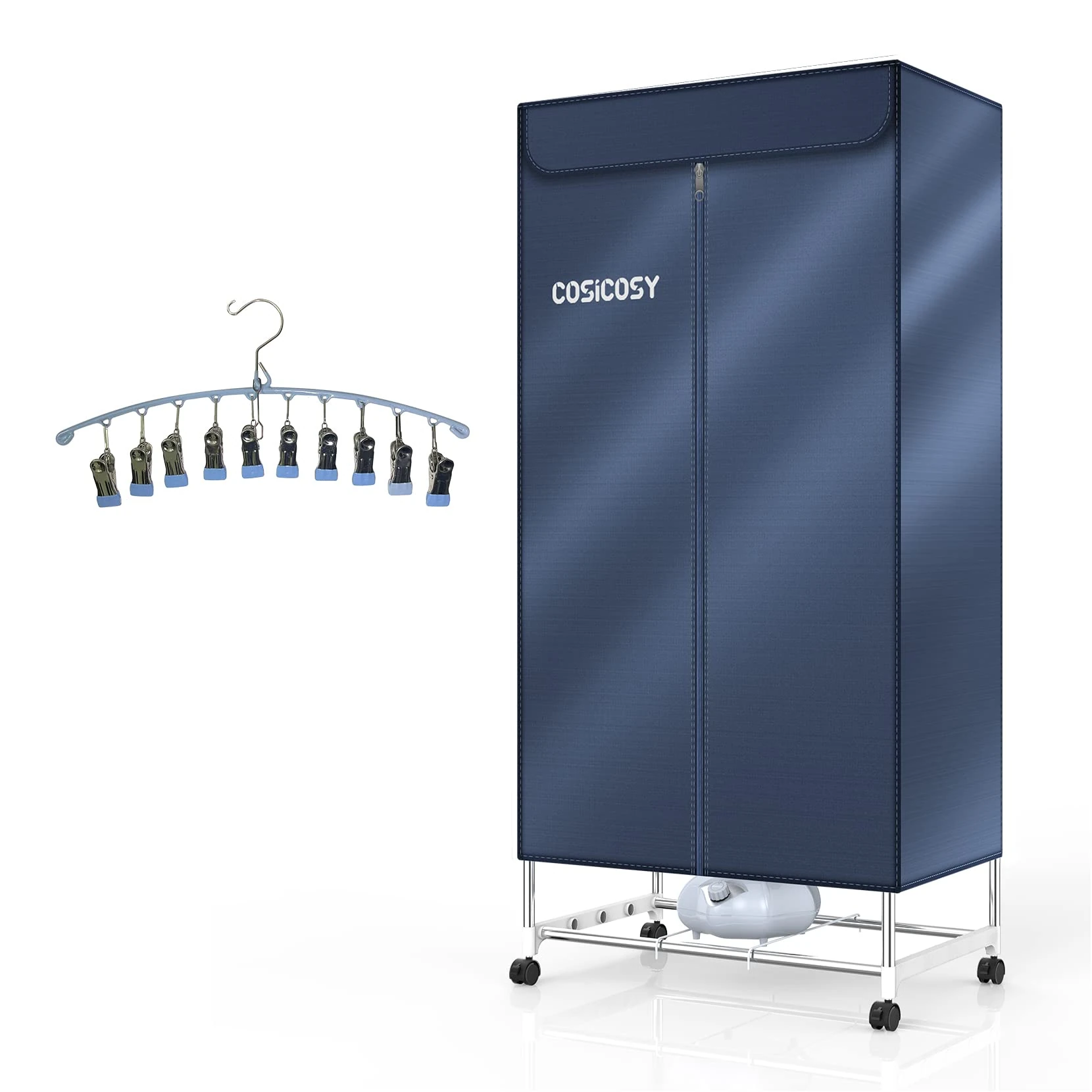 Portable Electric Clothes Dryer, 1400W Fast Drying Machine with 2-Tier Heated Rack, Indoor Double Layer Drying System for Efficient Space Saving Clothes Care