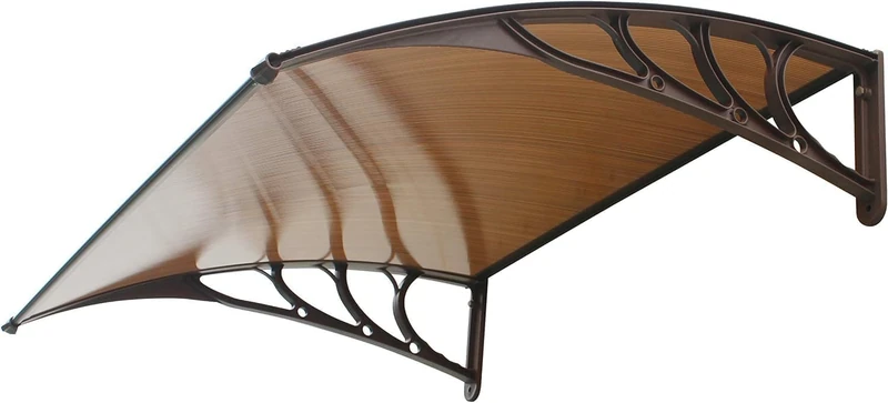 Outdoor Canopy - Canopy for Shelter, Parasol and Rain Cover, ABS with Polycarbonate Cover, 80 x 100 cm, Black and Smoke