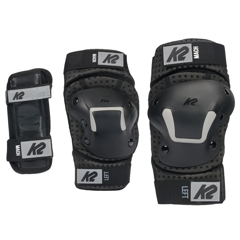 K2 Skates Unisex - Adult MACH PAD Set Protectors, Black, K:A:33-37B:30-33/E:A:21-24B:20-23/W:A:18-20B:15-17
