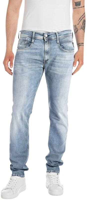 REPLAY Herren Jeans Anbass Slim-Fit Bio, Blau (Light Blue 010), 34W / 30L