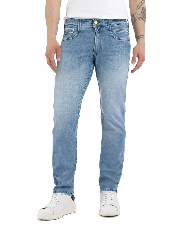 REPLAY Herren Jeans Anbass Slim-Fit Bio, Blau (Light Blue 010), 30W / 32L