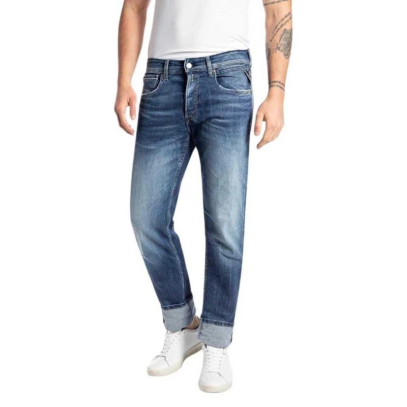 REPLAY Herren Jeans Grover Straight-Fit Bio, Blau (Medium Blue 009), 27W / 30L