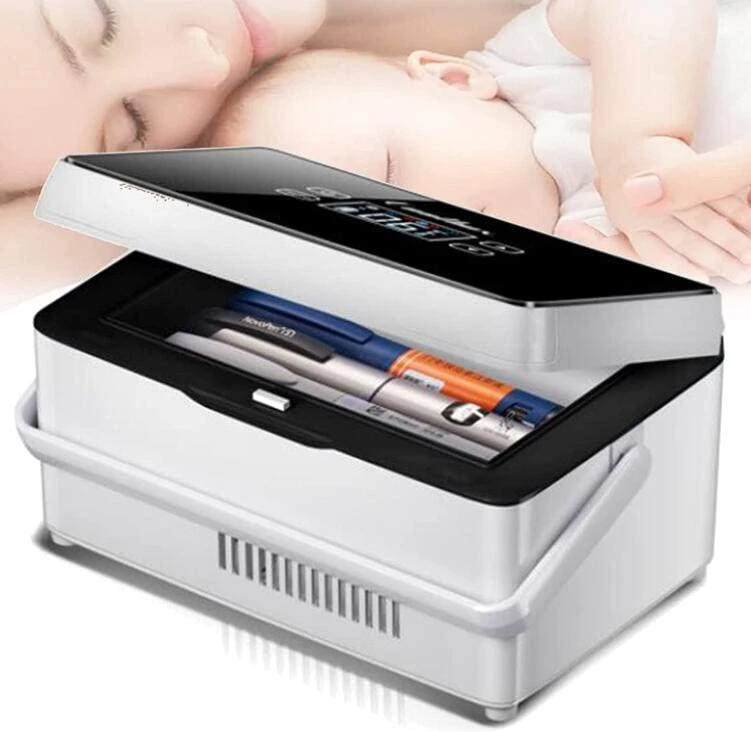 Medication Refrigerator - Intelligent Insulin Cooler Portable Electric Mini Fridge for Travel - Large Refrigeration Space - Medical Cooler Bag Included