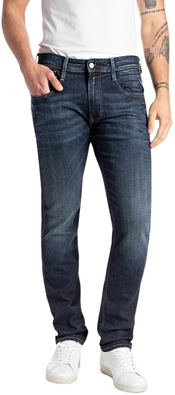 REPLAY Herren Jeans Anbass Slim-Fit Bio, Blau (Dark Blue 007-5), 29W / 32L