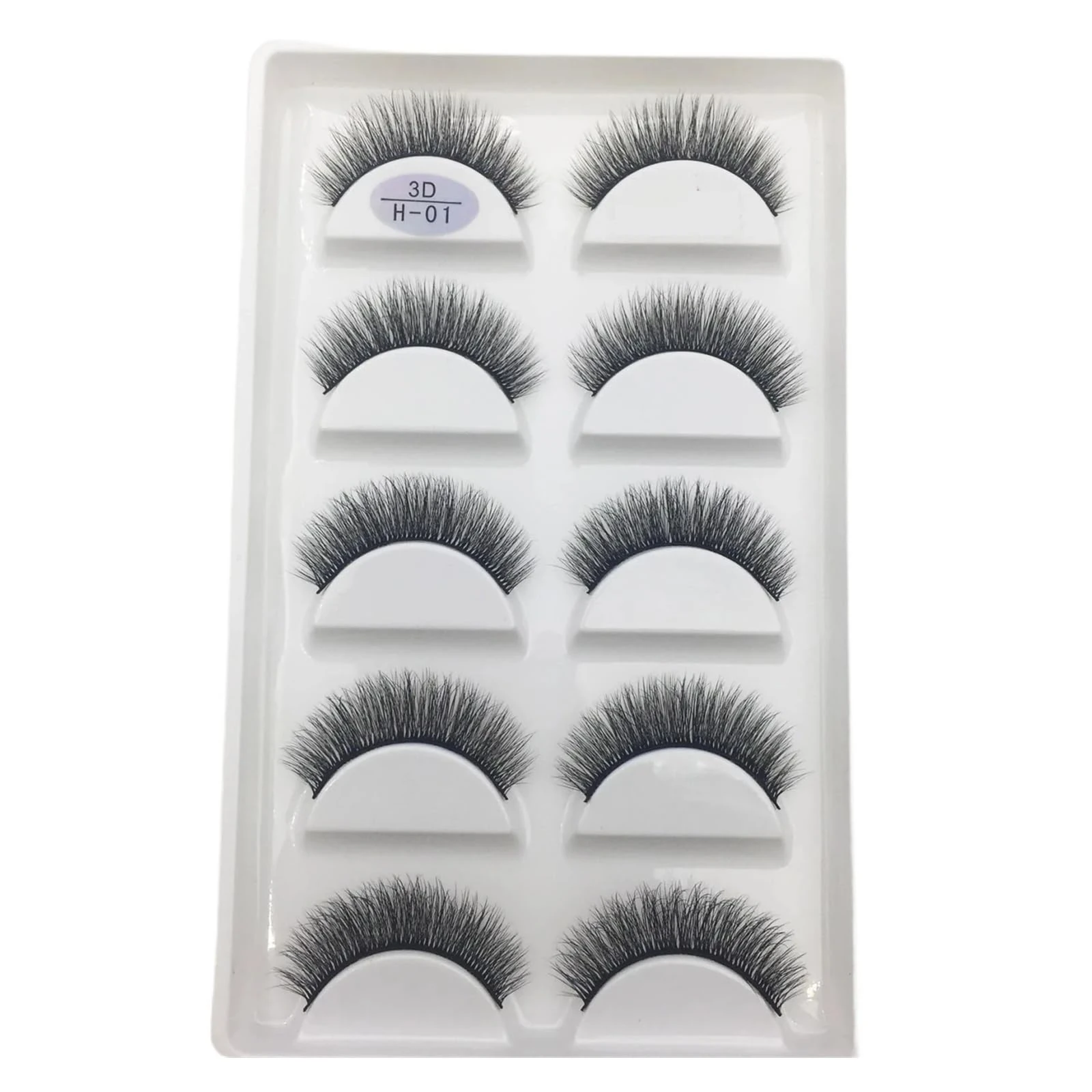 UAMOU 16 Style 10/50 Boxes 3D Mink Lashes Natural Cross False Eyelashes Long Messy Makeup Eye Lashes Faux Cils Maquillaje Cheerfully (Color : 5Pairs H01, Size : 50 Boxes 250Pairs)